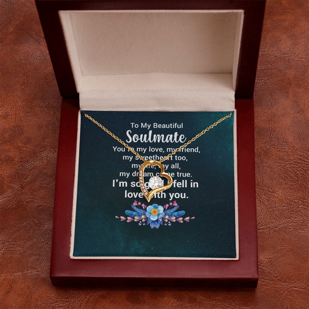 To My Soulmate You're My Love Forever Necklace w Message Card-Express Your Love Gifts