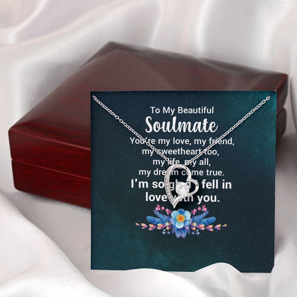 To My Soulmate You're My Love Forever Necklace w Message Card-Express Your Love Gifts