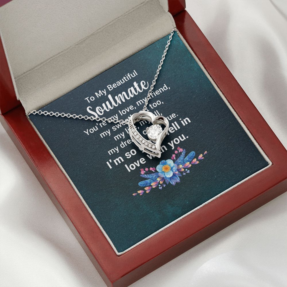 To My Soulmate You're My Love Forever Necklace w Message Card-Express Your Love Gifts