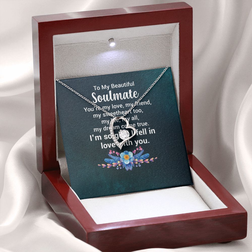 To My Soulmate You're My Love Forever Necklace w Message Card-Express Your Love Gifts