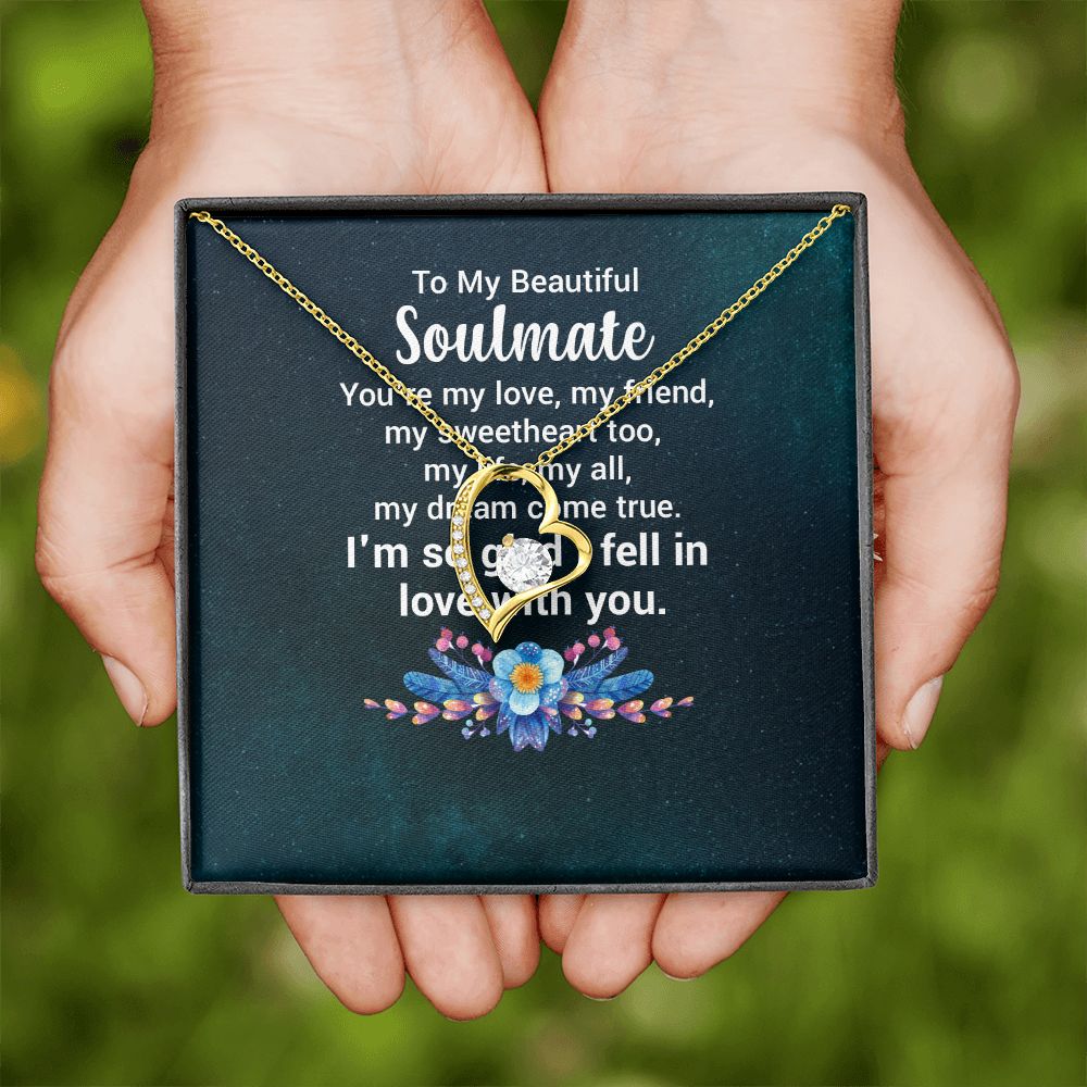 To My Soulmate You're My Love Forever Necklace w Message Card-Express Your Love Gifts