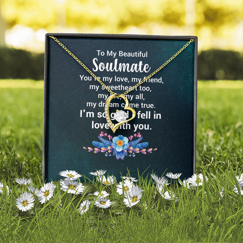 To My Soulmate You're My Love Forever Necklace w Message Card-Express Your Love Gifts