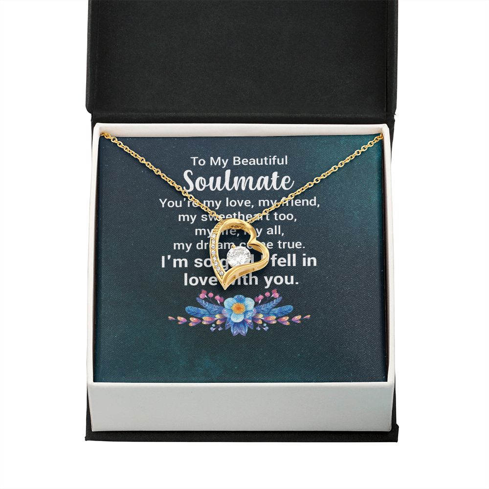 To My Soulmate You're My Love Forever Necklace w Message Card-Express Your Love Gifts