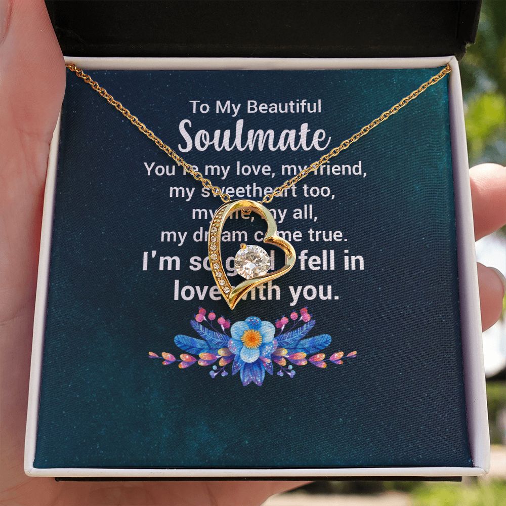 To My Soulmate You're My Love Forever Necklace w Message Card-Express Your Love Gifts