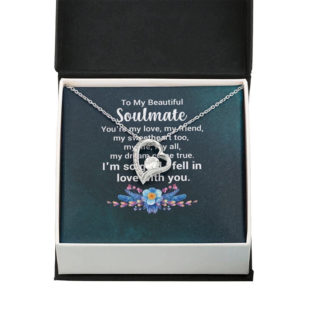 To My Soulmate You're My Love Forever Necklace w Message Card-Express Your Love Gifts