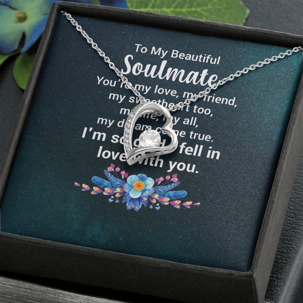 To My Soulmate You're My Love Forever Necklace w Message Card-Express Your Love Gifts