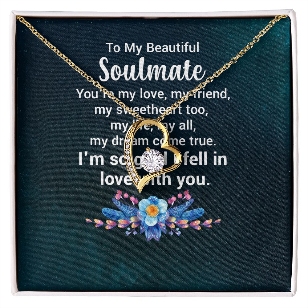 To My Soulmate You're My Love Forever Necklace w Message Card-Express Your Love Gifts