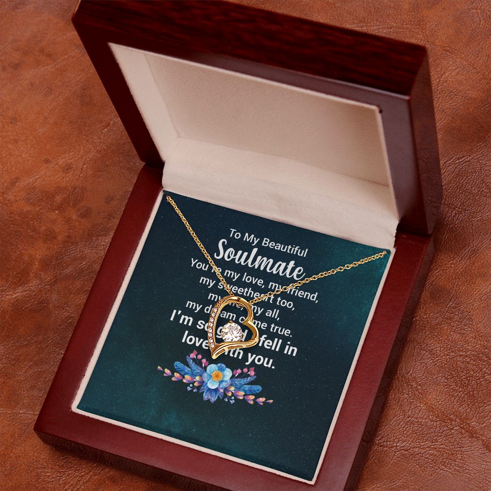 To My Soulmate You're My Love Forever Necklace w Message Card-Express Your Love Gifts