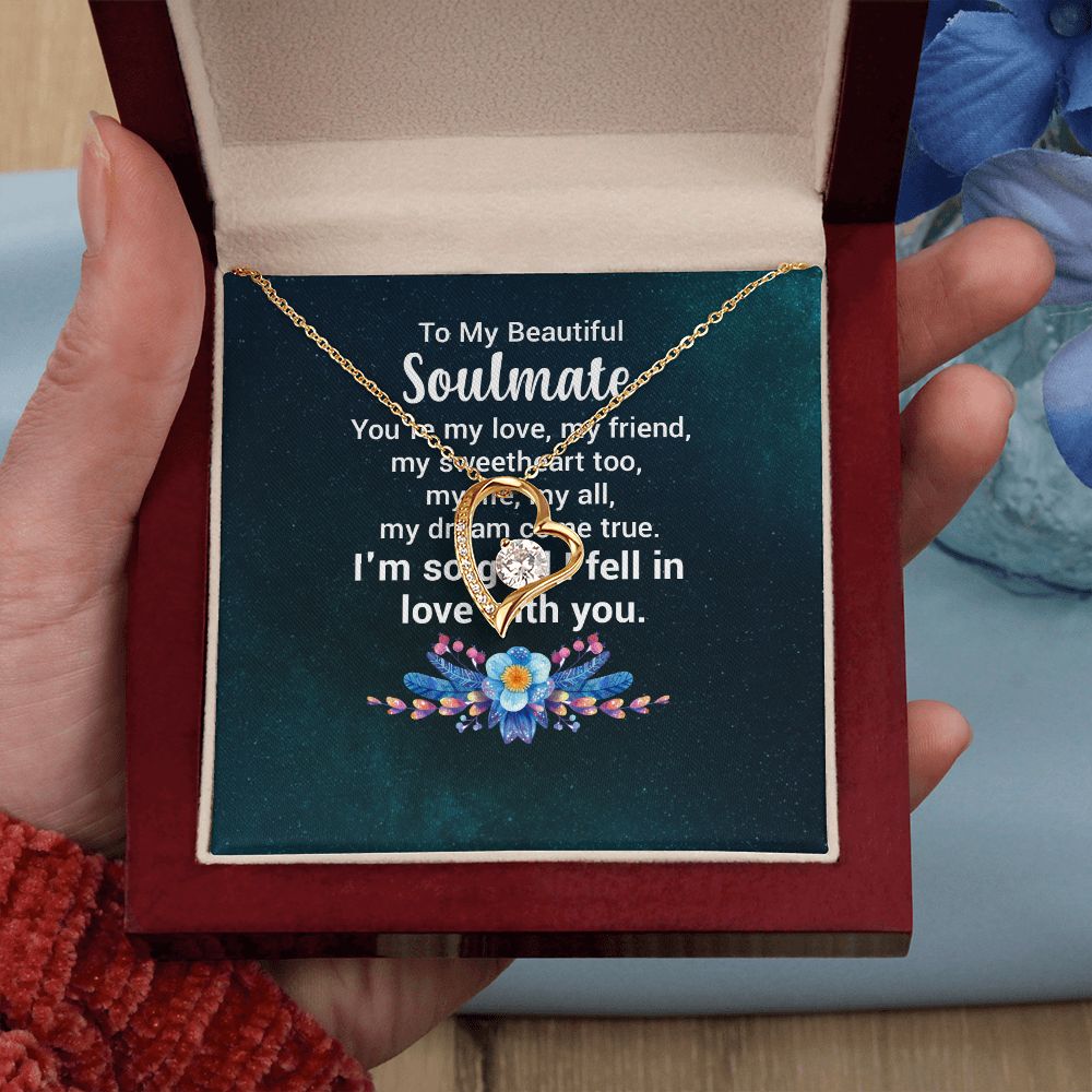 To My Soulmate You're My Love Forever Necklace w Message Card-Express Your Love Gifts