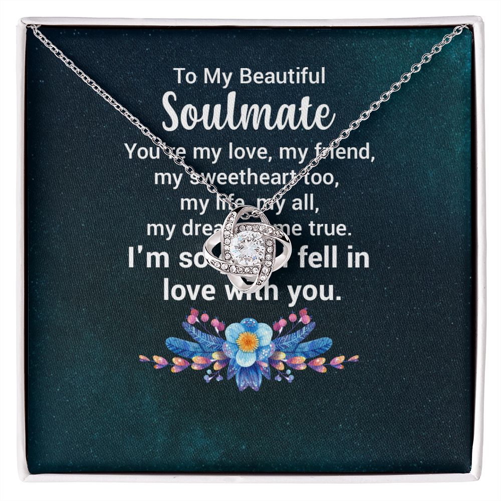 To My Soulmate You're My Love Infinity Knot Necklace Message Card-Express Your Love Gifts