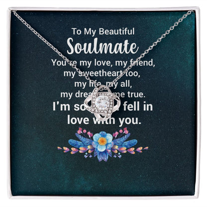 To My Soulmate You're My Love Infinity Knot Necklace Message Card-Express Your Love Gifts