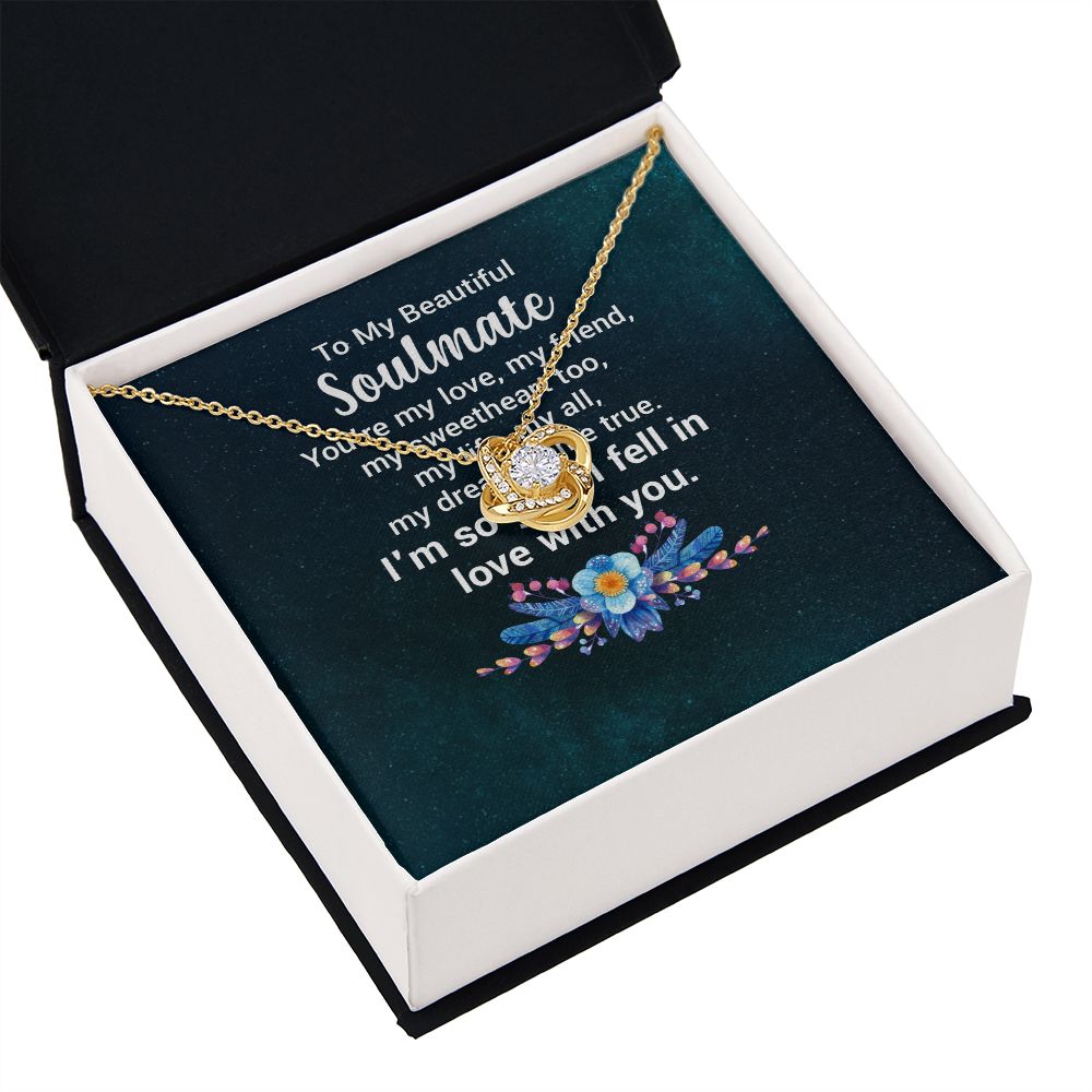 To My Soulmate You're My Love Infinity Knot Necklace Message Card-Express Your Love Gifts