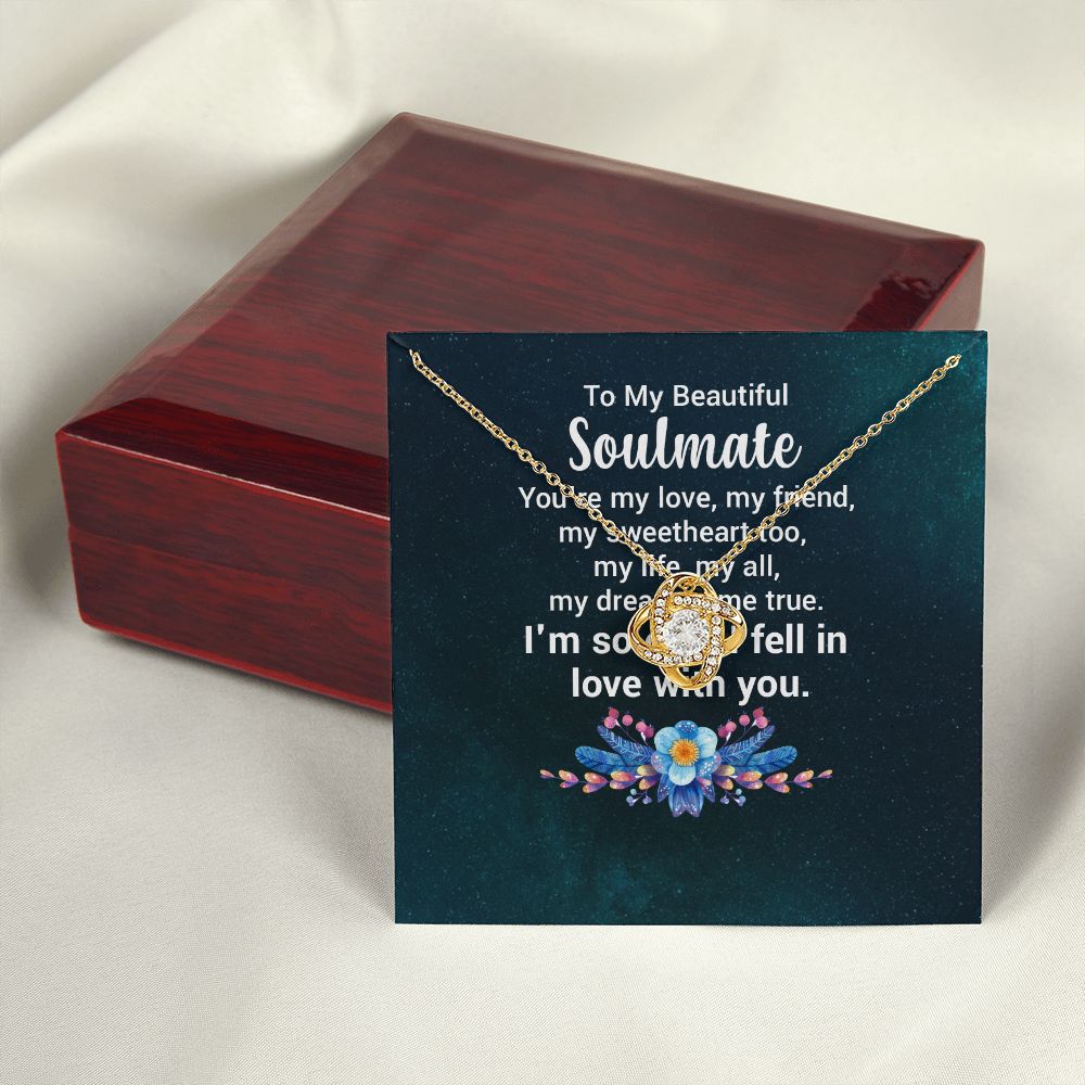 To My Soulmate You're My Love Infinity Knot Necklace Message Card-Express Your Love Gifts