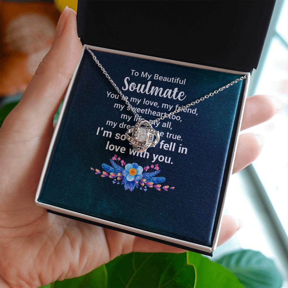 To My Soulmate You're My Love Infinity Knot Necklace Message Card-Express Your Love Gifts