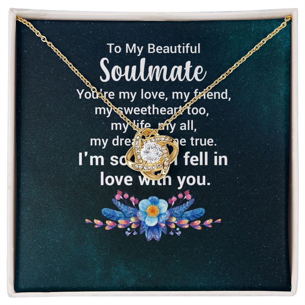 To My Soulmate You're My Love Infinity Knot Necklace Message Card-Express Your Love Gifts