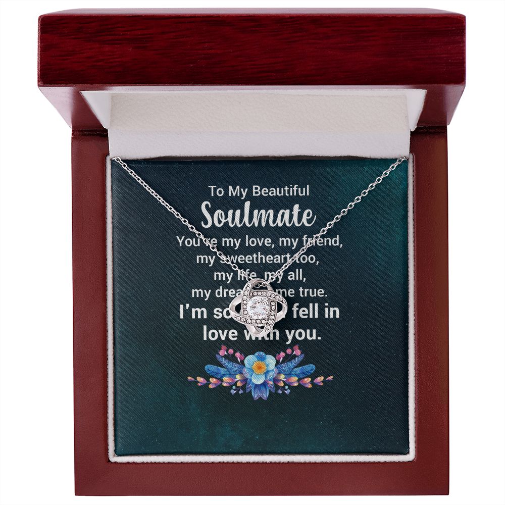 To My Soulmate You're My Love Infinity Knot Necklace Message Card-Express Your Love Gifts