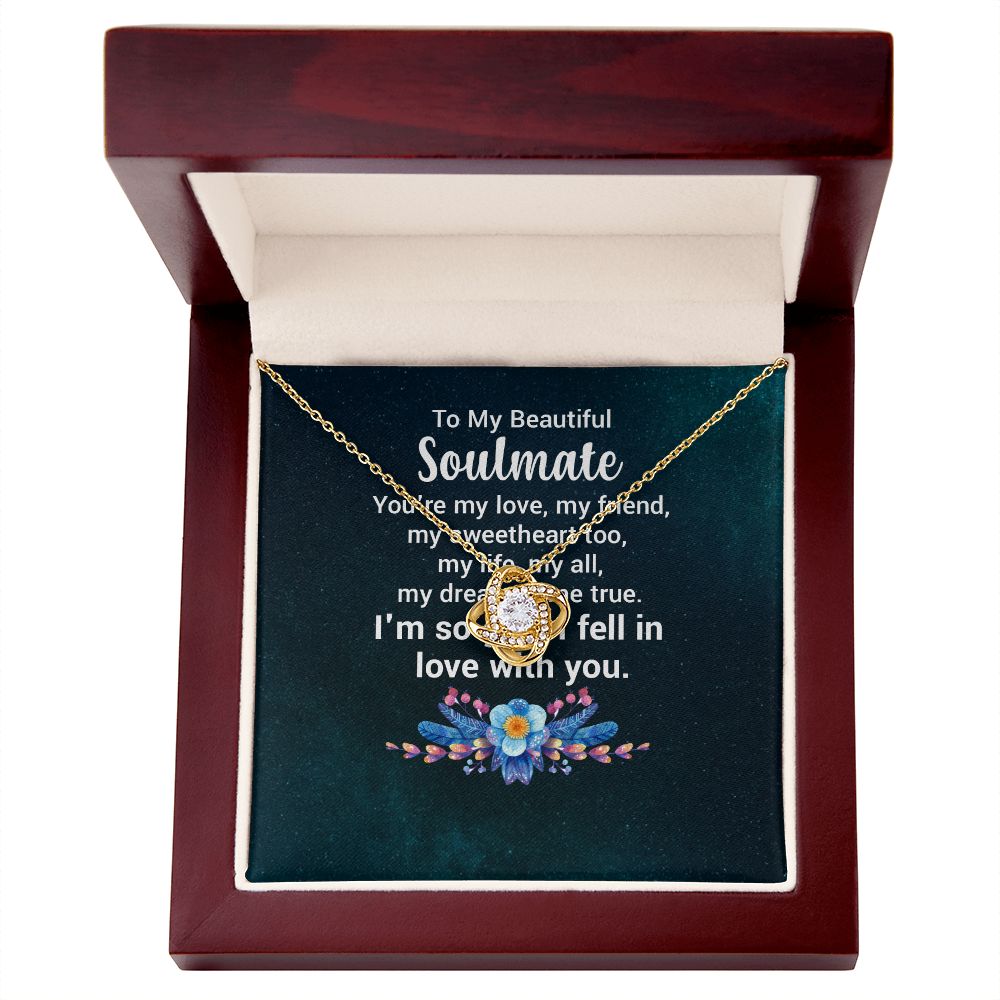 To My Soulmate You're My Love Infinity Knot Necklace Message Card-Express Your Love Gifts