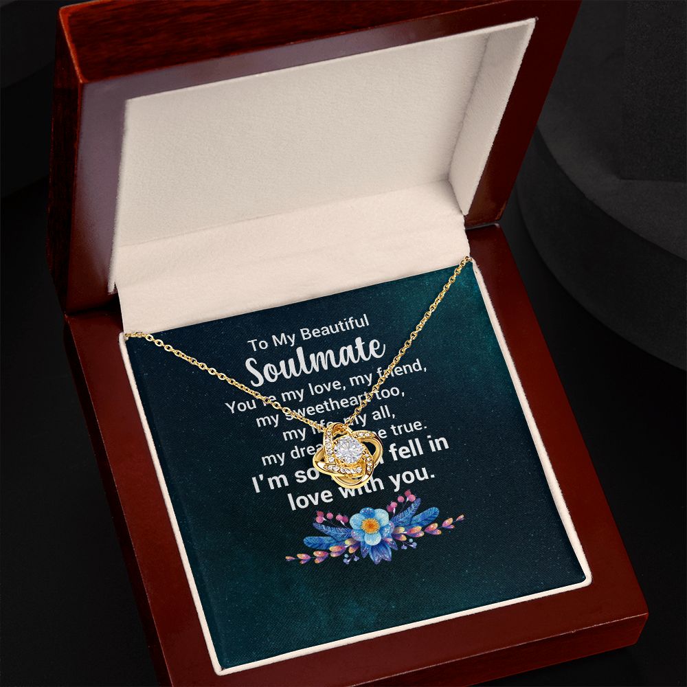 To My Soulmate You're My Love Infinity Knot Necklace Message Card-Express Your Love Gifts