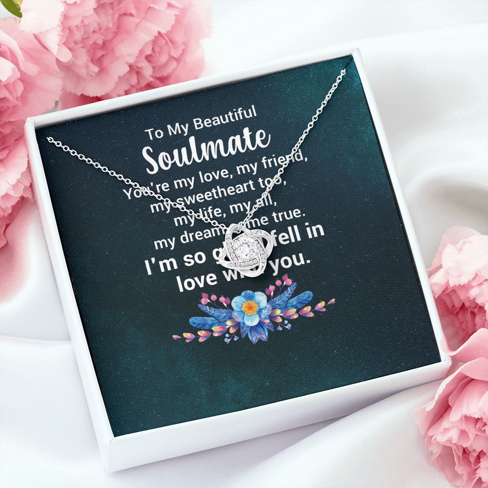 To My Soulmate You're My Love Infinity Knot Necklace Message Card-Express Your Love Gifts