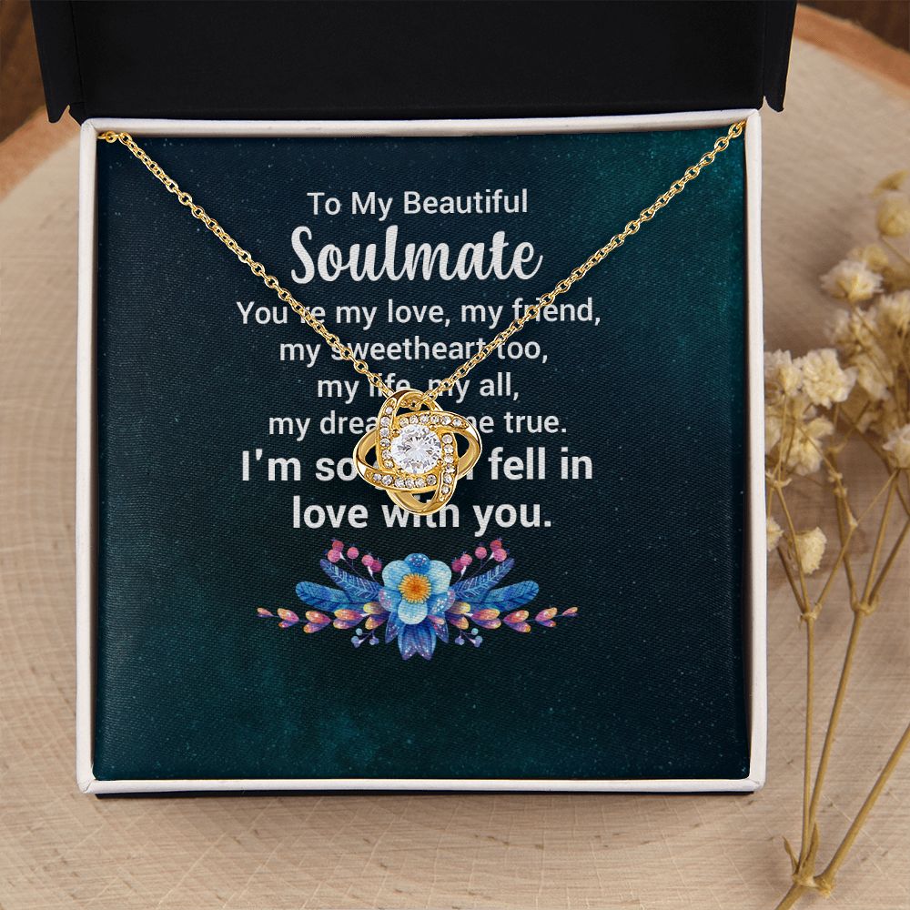 To My Soulmate You're My Love Infinity Knot Necklace Message Card-Express Your Love Gifts