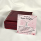 To My Stepdaughter Bonus Daughter All the Qualities Alluring Ribbon Necklace Message Card-Express Your Love Gifts