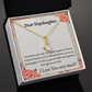 To My Stepdaughter Bound Together Alluring Ribbon Necklace Message Card-Express Your Love Gifts