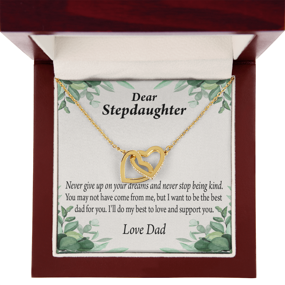To My Stepdaughter Keep Your Dreams Alive From Dad Inseparable Necklace-Express Your Love Gifts
