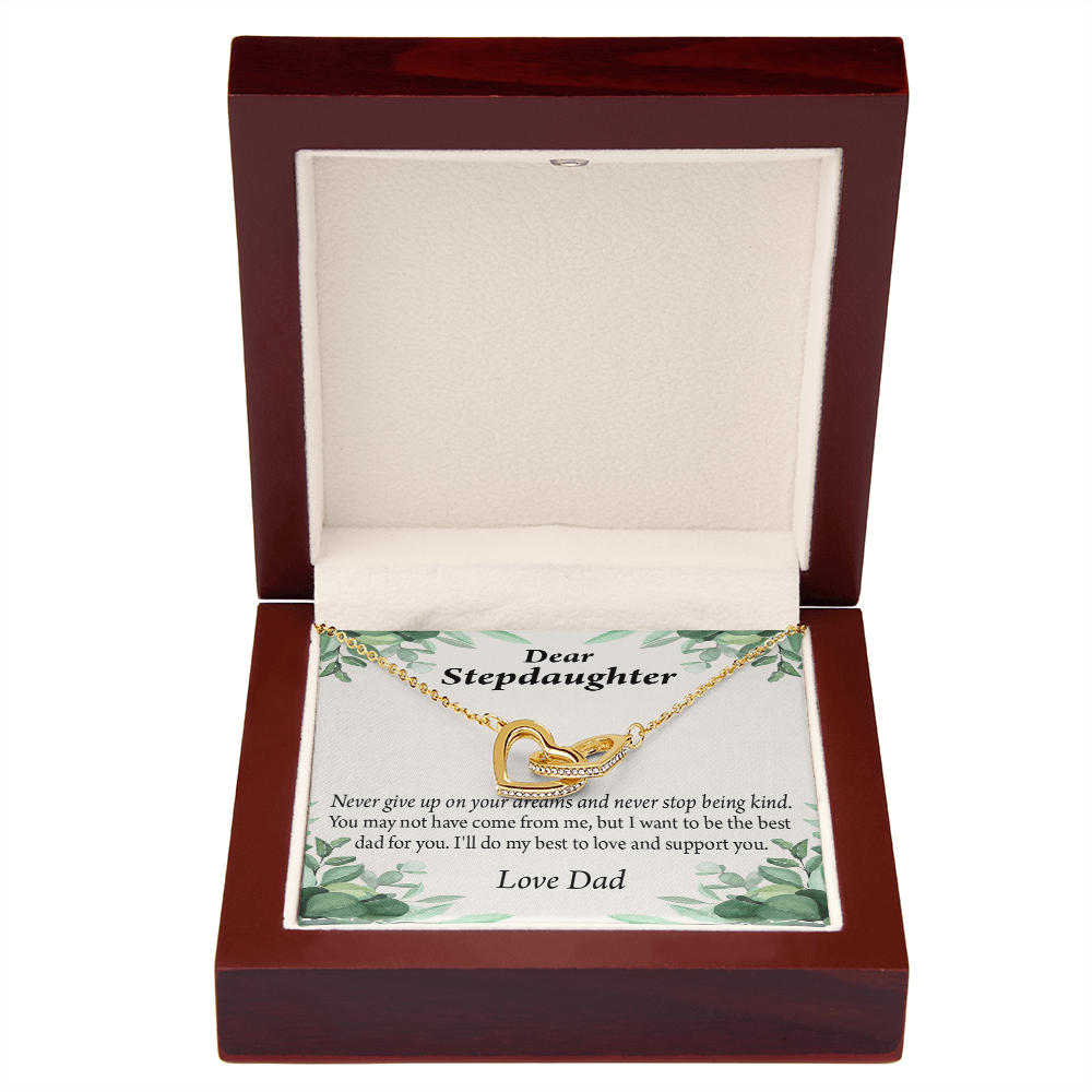 To My Stepdaughter Keep Your Dreams Alive From Dad Inseparable Necklace-Express Your Love Gifts