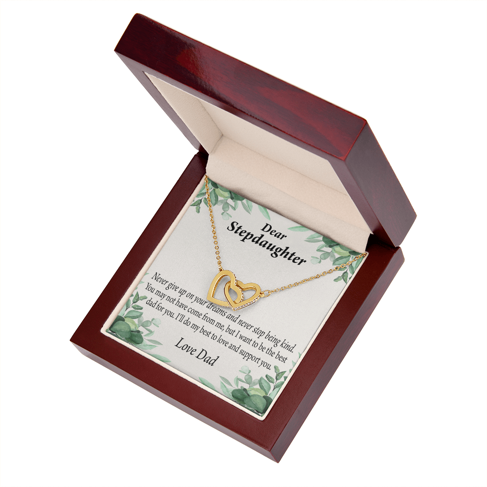 To My Stepdaughter Keep Your Dreams Alive From Dad Inseparable Necklace-Express Your Love Gifts