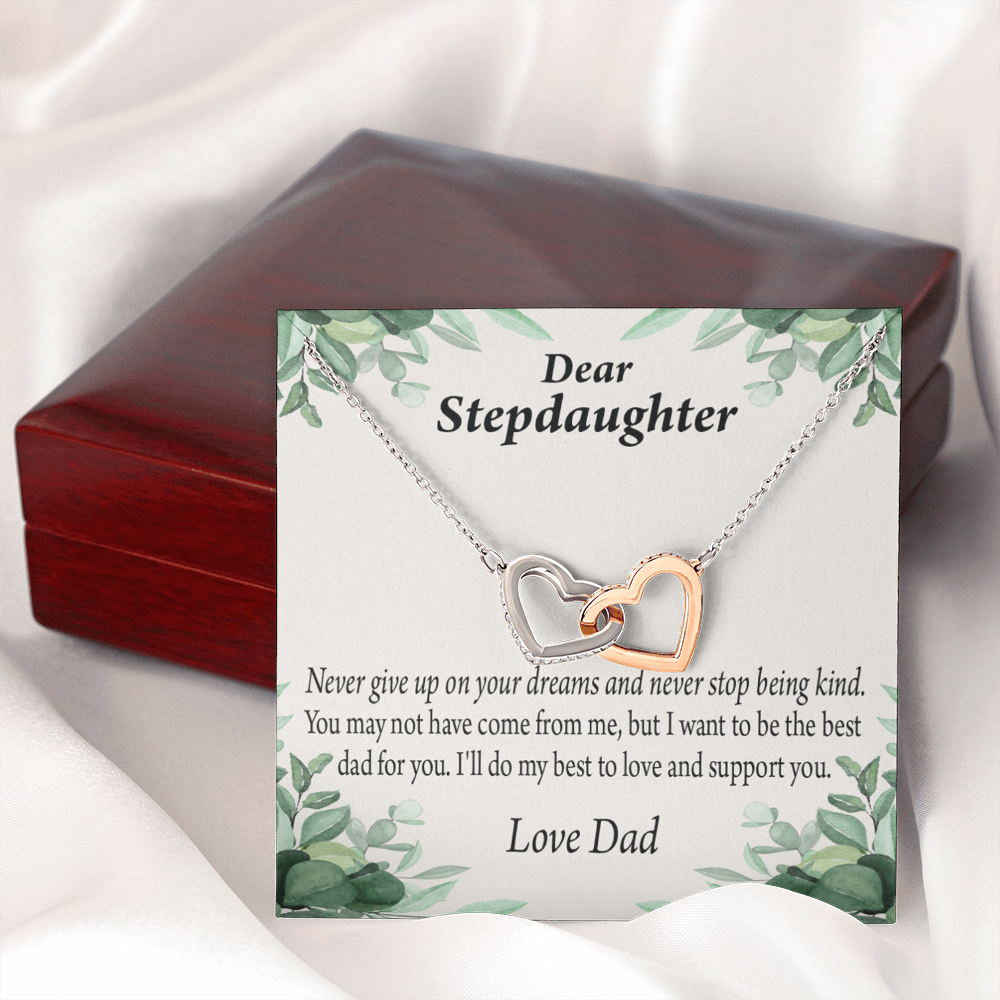 To My Stepdaughter Keep Your Dreams Alive From Dad Inseparable Necklace-Express Your Love Gifts