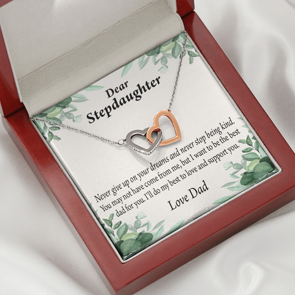 To My Stepdaughter Keep Your Dreams Alive From Dad Inseparable Necklace-Express Your Love Gifts