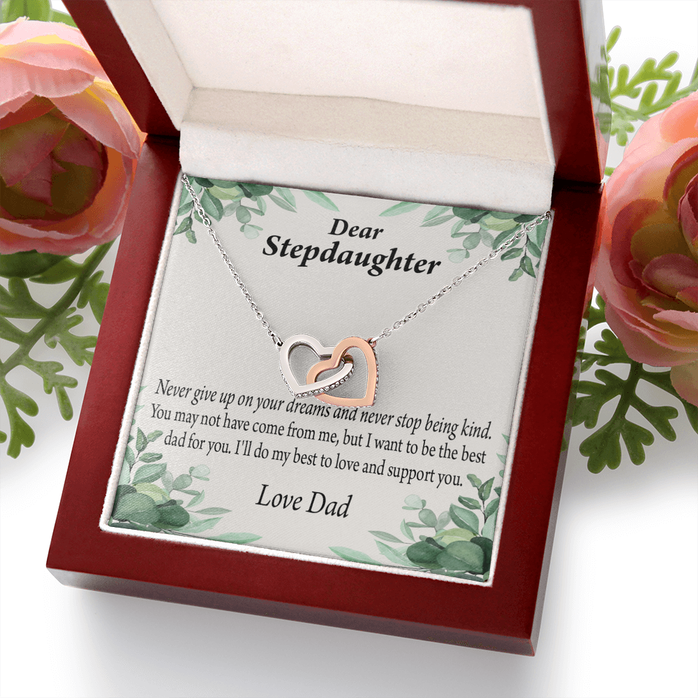 To My Stepdaughter Keep Your Dreams Alive From Dad Inseparable Necklace-Express Your Love Gifts