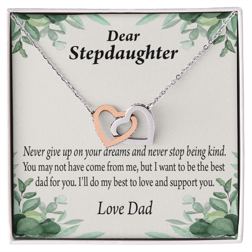 To My Stepdaughter Keep Your Dreams Alive From Dad Inseparable Necklace-Express Your Love Gifts