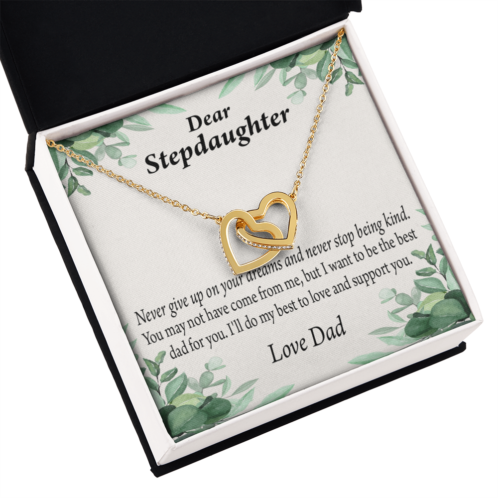 To My Stepdaughter Keep Your Dreams Alive From Dad Inseparable Necklace-Express Your Love Gifts