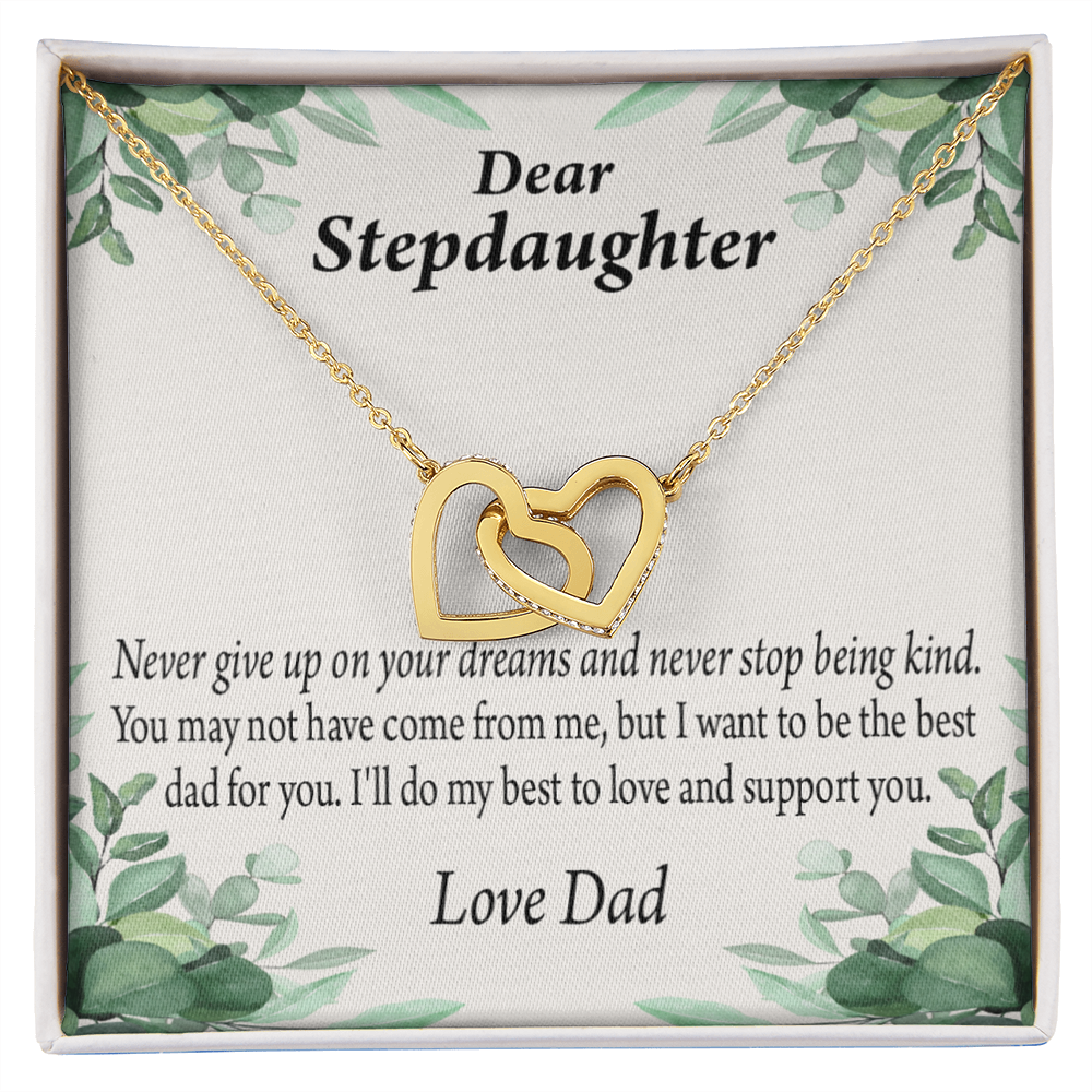 To My Stepdaughter Keep Your Dreams Alive From Dad Inseparable Necklace-Express Your Love Gifts