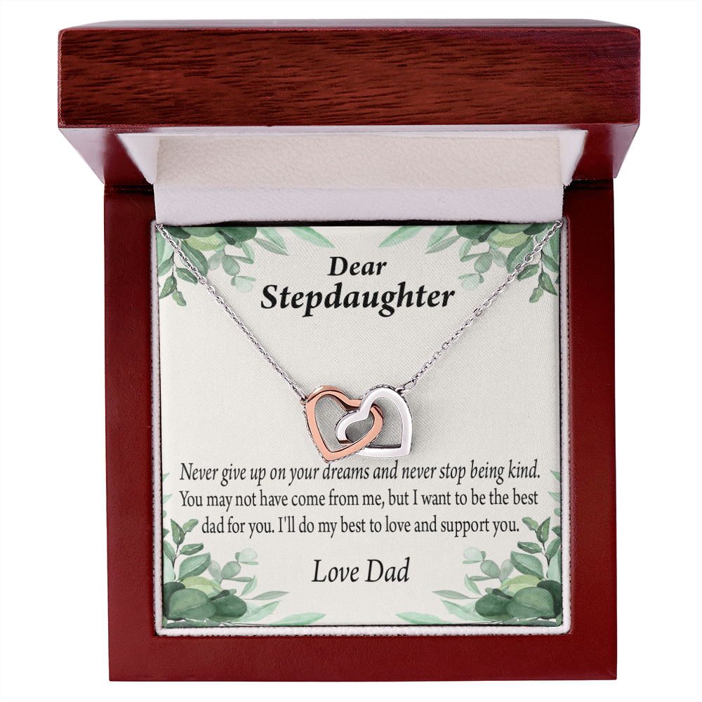 To My Stepdaughter Keep Your Dreams Alive From Dad Inseparable Necklace-Express Your Love Gifts