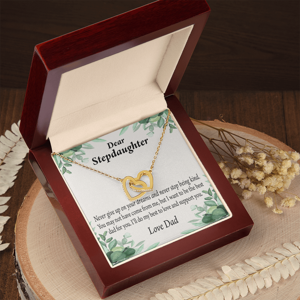 To My Stepdaughter Keep Your Dreams Alive From Dad Inseparable Necklace-Express Your Love Gifts