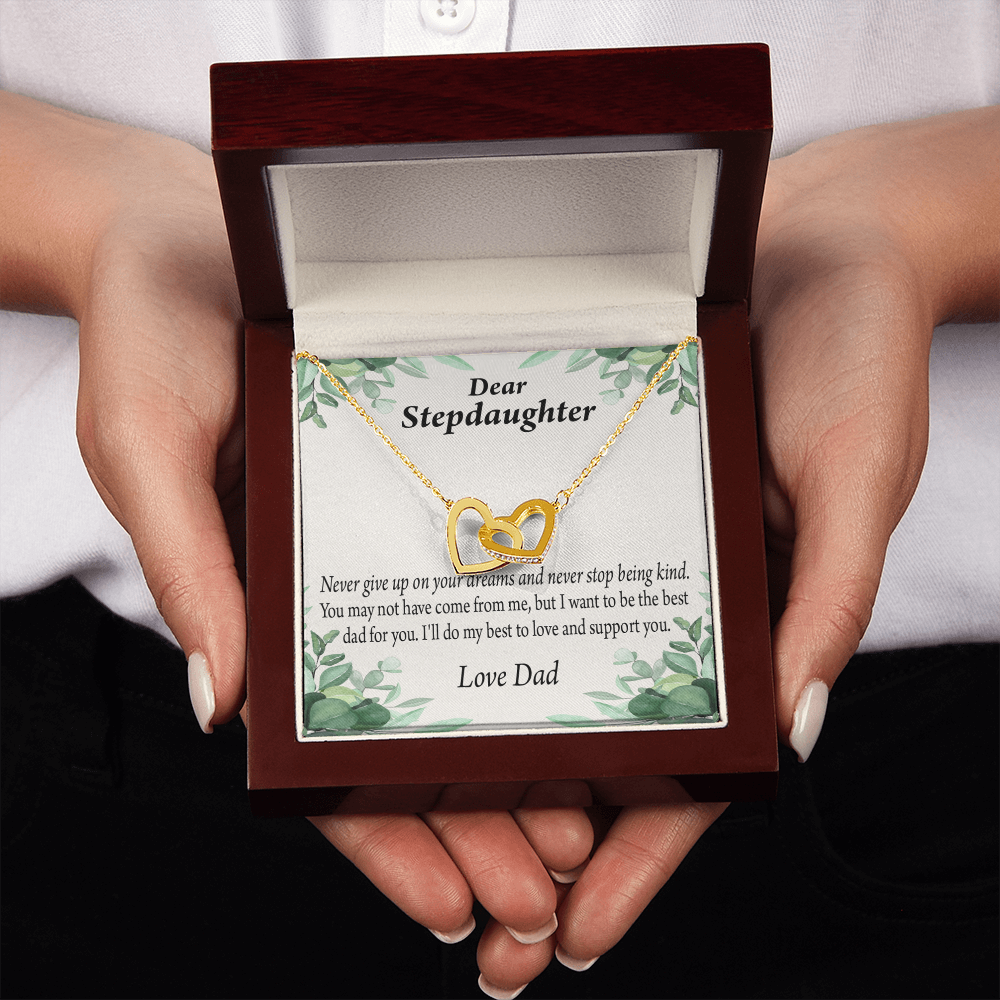 To My Stepdaughter Keep Your Dreams Alive From Dad Inseparable Necklace-Express Your Love Gifts