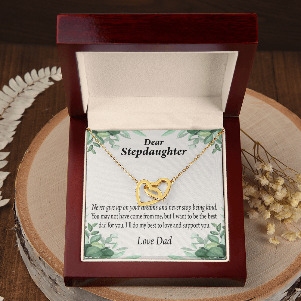 To My Stepdaughter Keep Your Dreams Alive From Dad Inseparable Necklace-Express Your Love Gifts