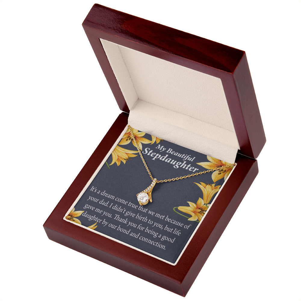 To My Stepdaughter Life's Gift Alluring Ribbon Necklace Message Card-Express Your Love Gifts