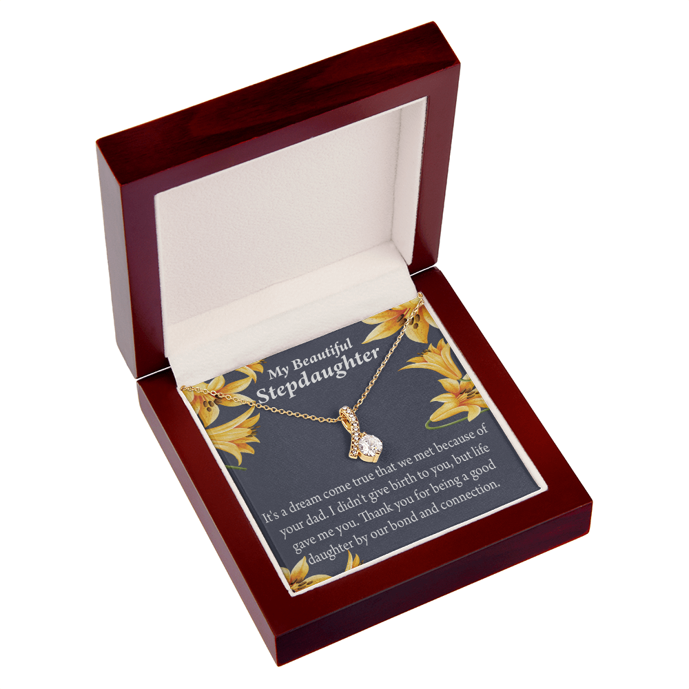 To My Stepdaughter Life's Gift Alluring Ribbon Necklace Message Card-Express Your Love Gifts
