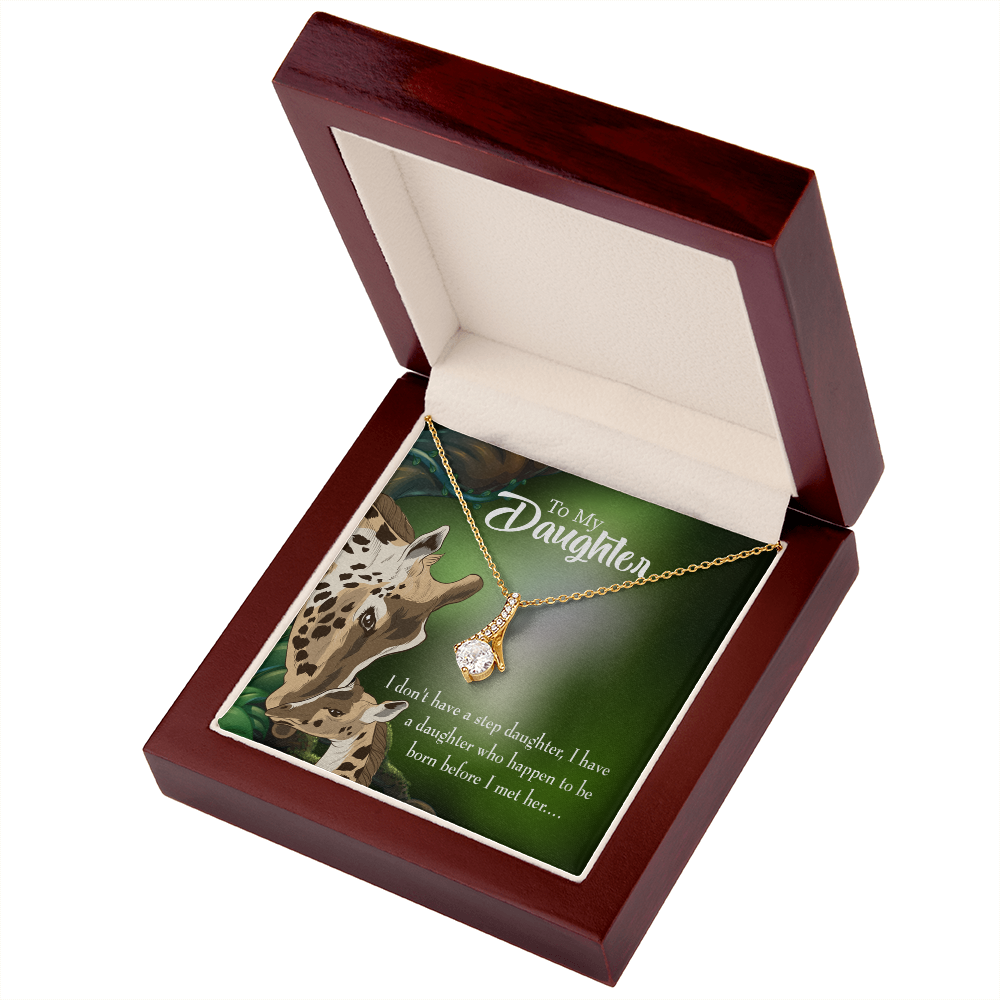 To My Stepdaughter Mom Alluring Ribbon Necklace Message Card-Express Your Love Gifts