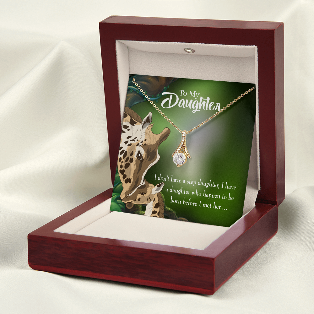 To My Stepdaughter Mom Alluring Ribbon Necklace Message Card-Express Your Love Gifts