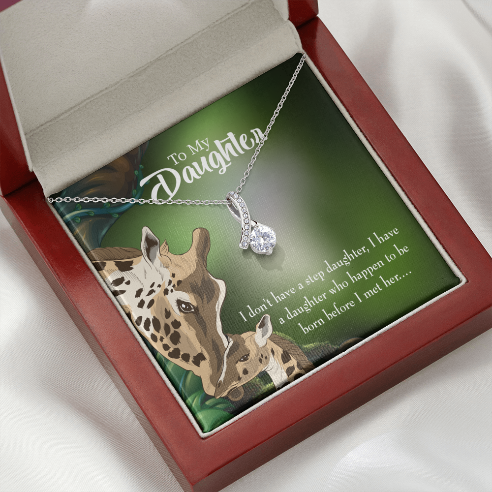 To My Stepdaughter Mom Alluring Ribbon Necklace Message Card-Express Your Love Gifts