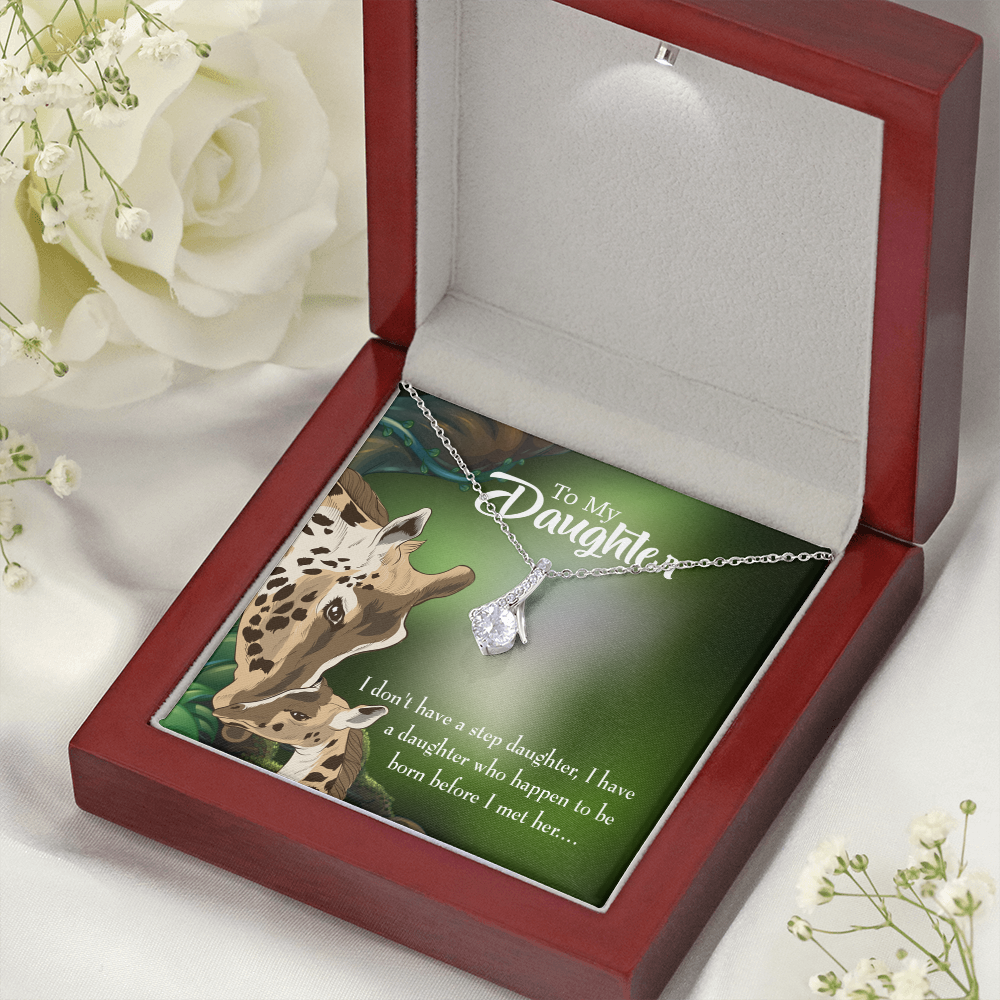 To My Stepdaughter Mom Alluring Ribbon Necklace Message Card-Express Your Love Gifts