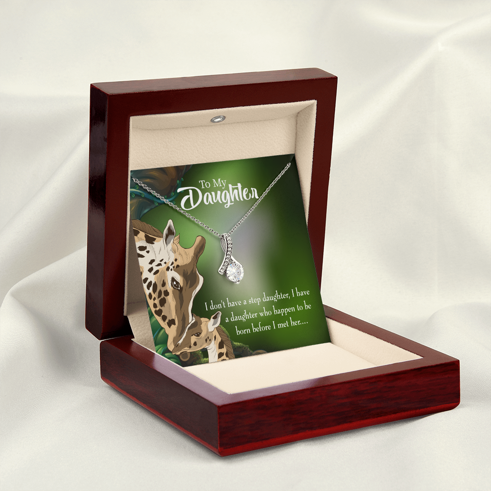 To My Stepdaughter Mom Alluring Ribbon Necklace Message Card-Express Your Love Gifts