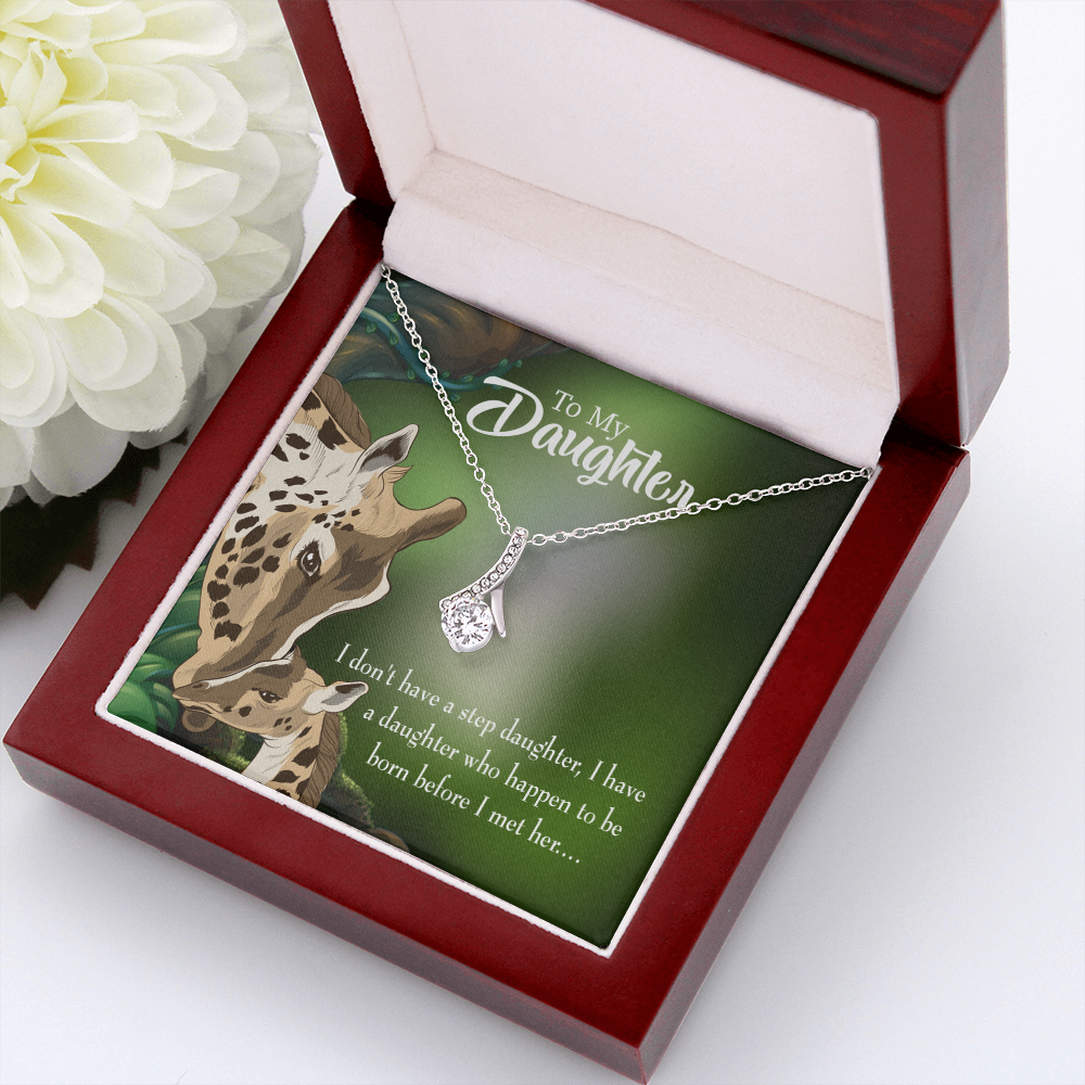 To My Stepdaughter Mom Alluring Ribbon Necklace Message Card-Express Your Love Gifts