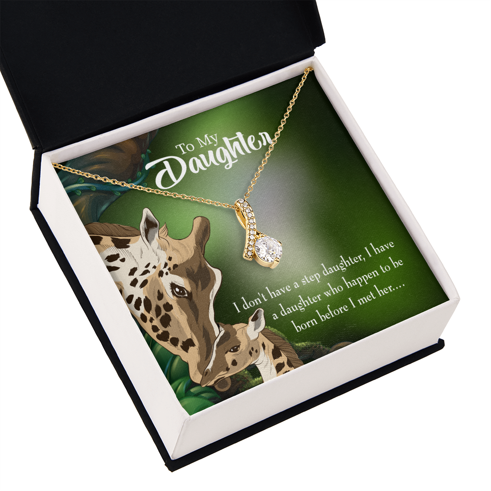 To My Stepdaughter Mom Alluring Ribbon Necklace Message Card-Express Your Love Gifts