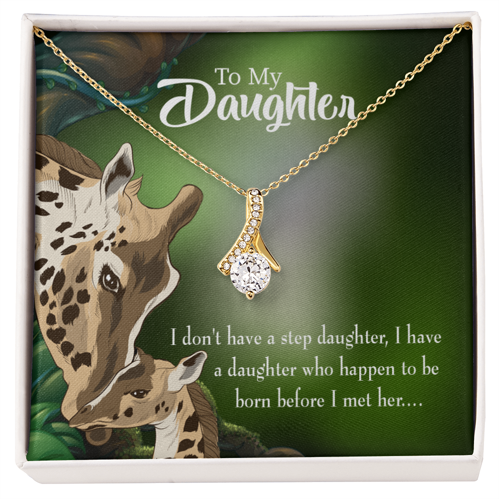 To My Stepdaughter Mom Alluring Ribbon Necklace Message Card-Express Your Love Gifts