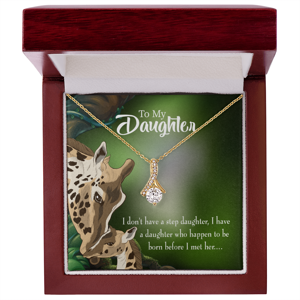 To My Stepdaughter Mom Alluring Ribbon Necklace Message Card-Express Your Love Gifts